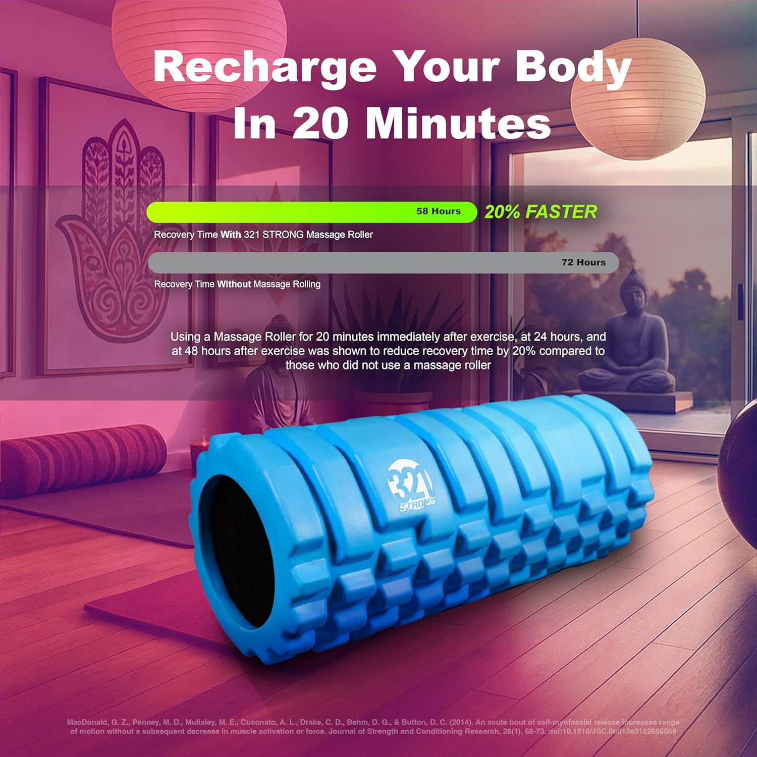 321 STRONG Foam Roller (Orange) — Targeted Relief From Painful Adhesions