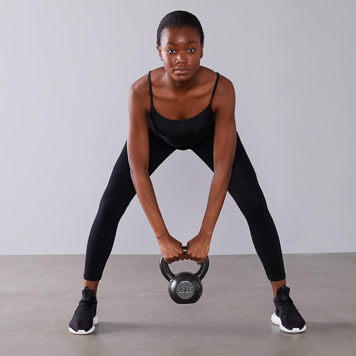 Amazon Basics Cast Iron Kettlebell — Textured wide handle helps ensure a comfortable, secure