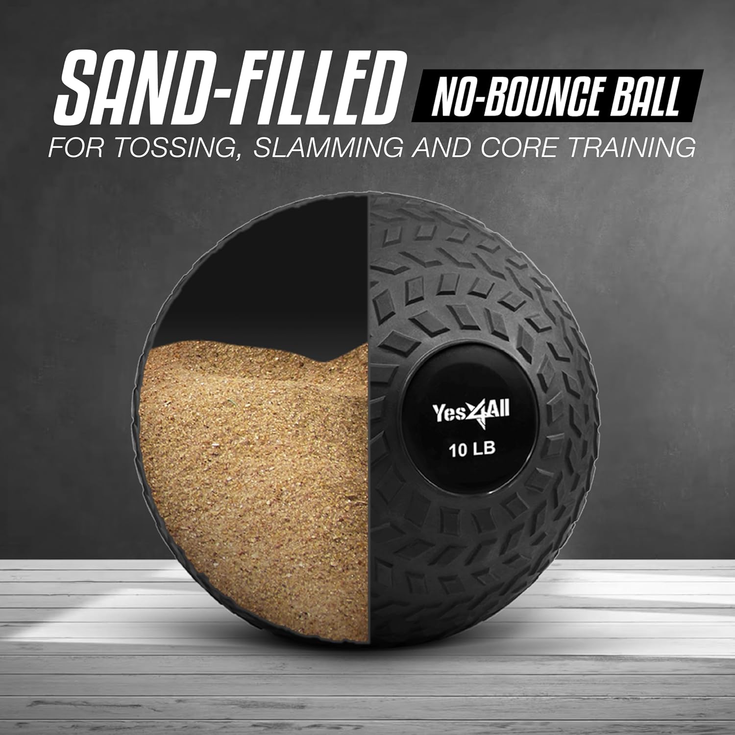 Yes4All Slam Balls (10-40 lb) — Easy to Grip Weight Ball
