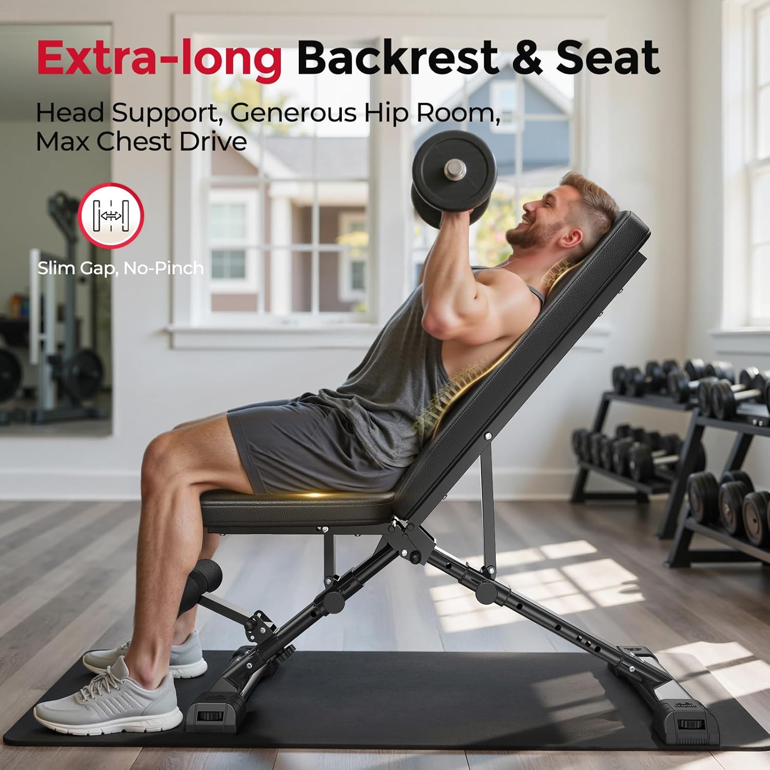 FLYBIRD WB5 Weight Bench — ASTM-Certified & 800lbs Heavy-Duty Support