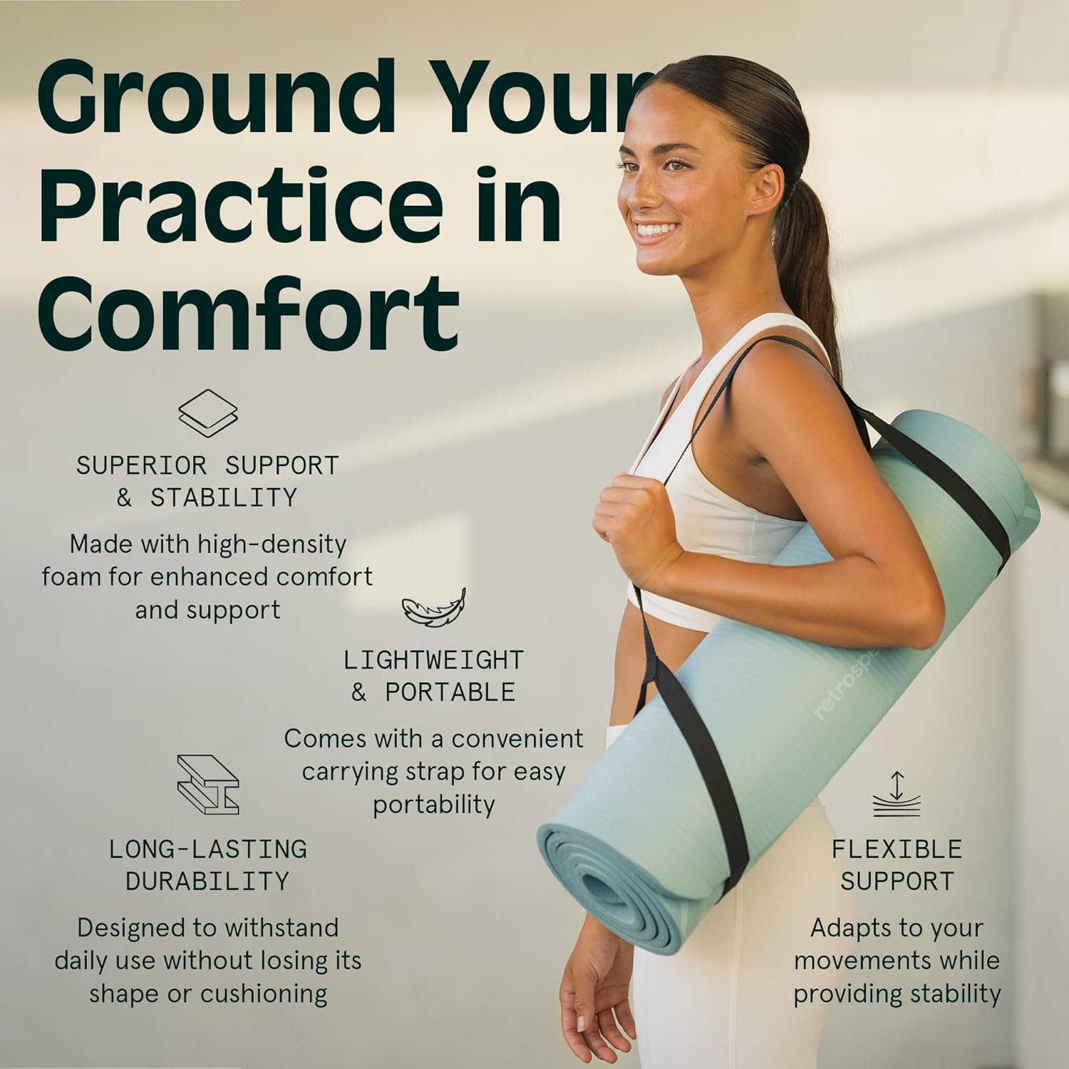 Retrospec Solana Yoga Mat — Durable & Portable