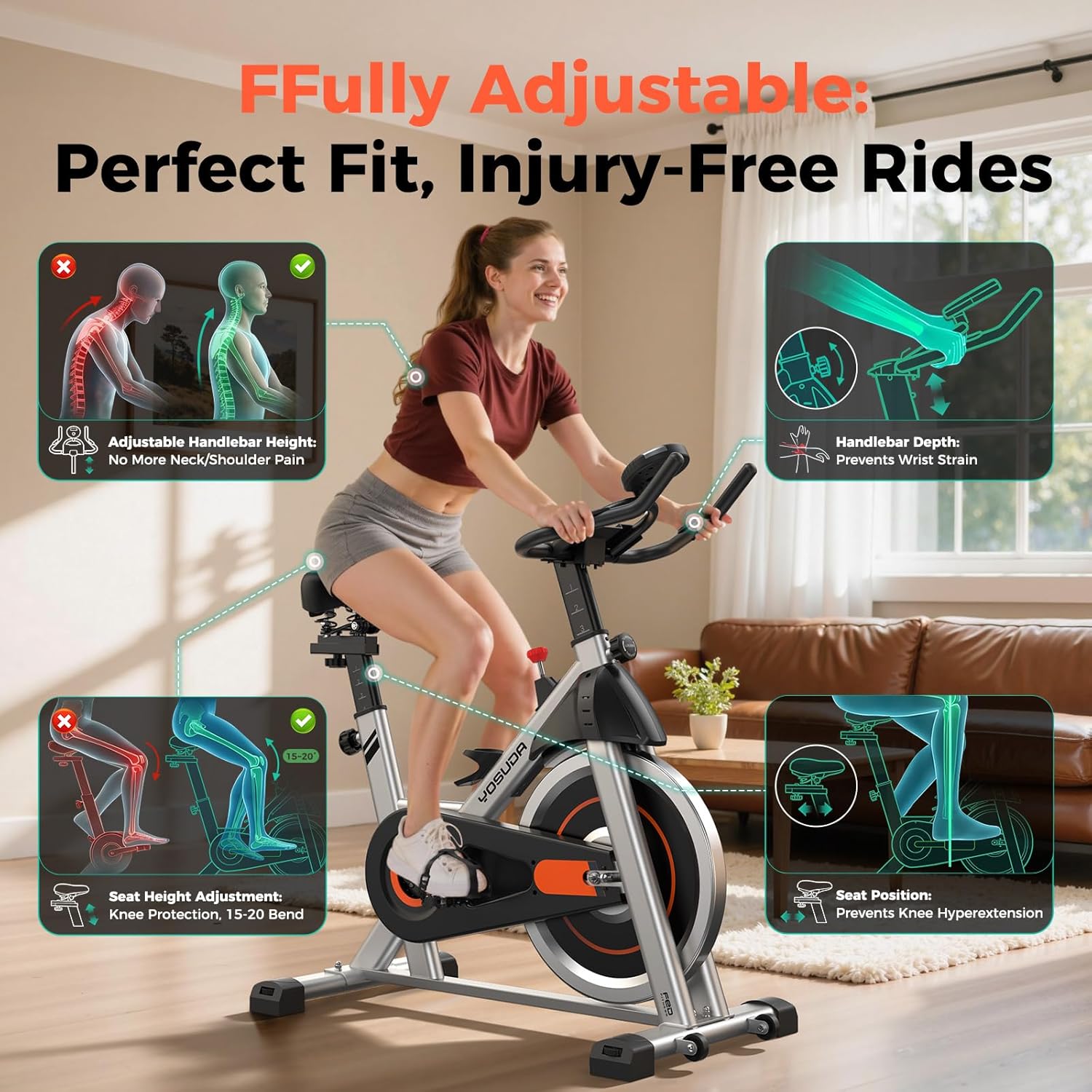 YOSUDA Exercise Bike — Smooth Stationery Bike