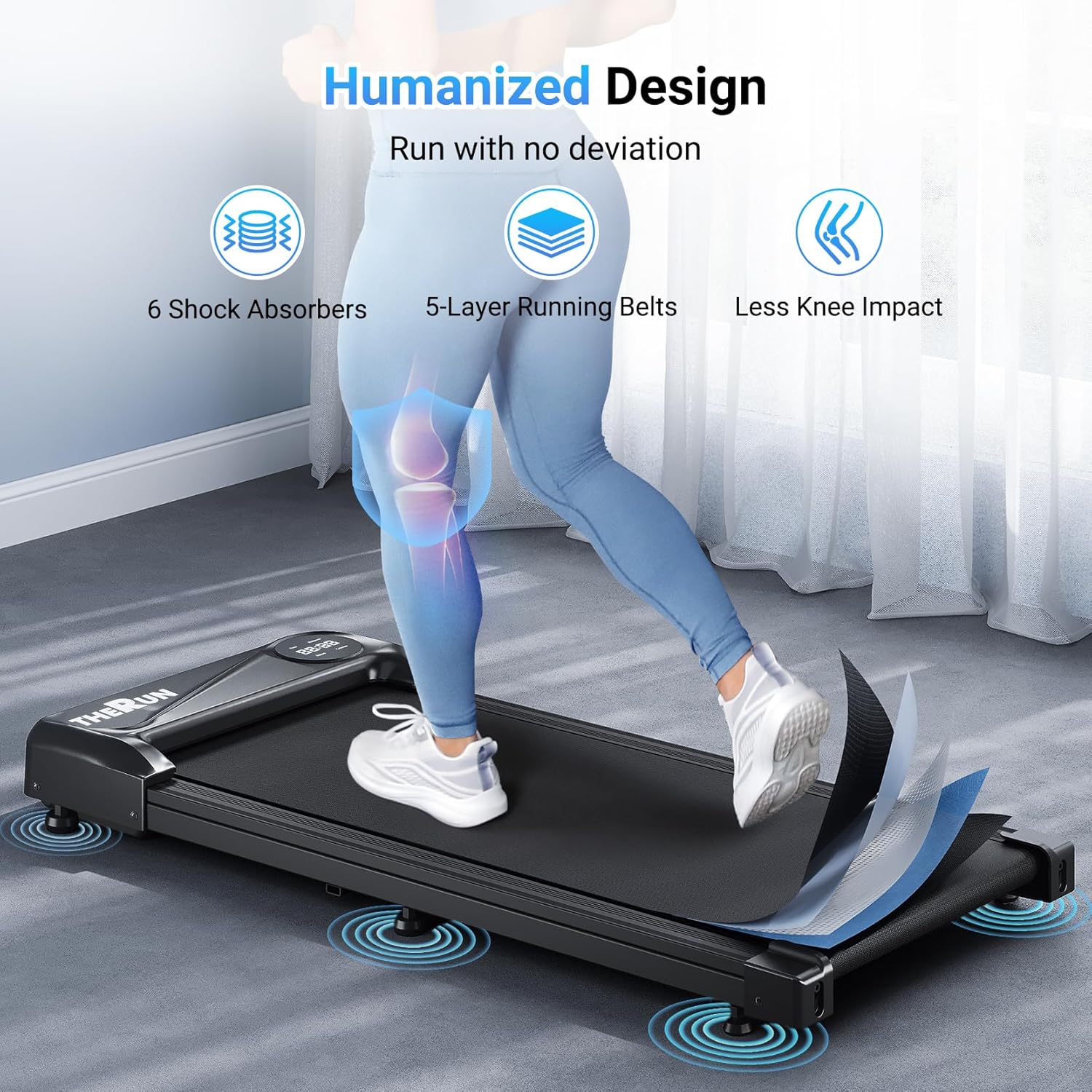 THERUN Under-Desk Walking Pad — 2 In 1 Under Desk Walking Pad Treadmill