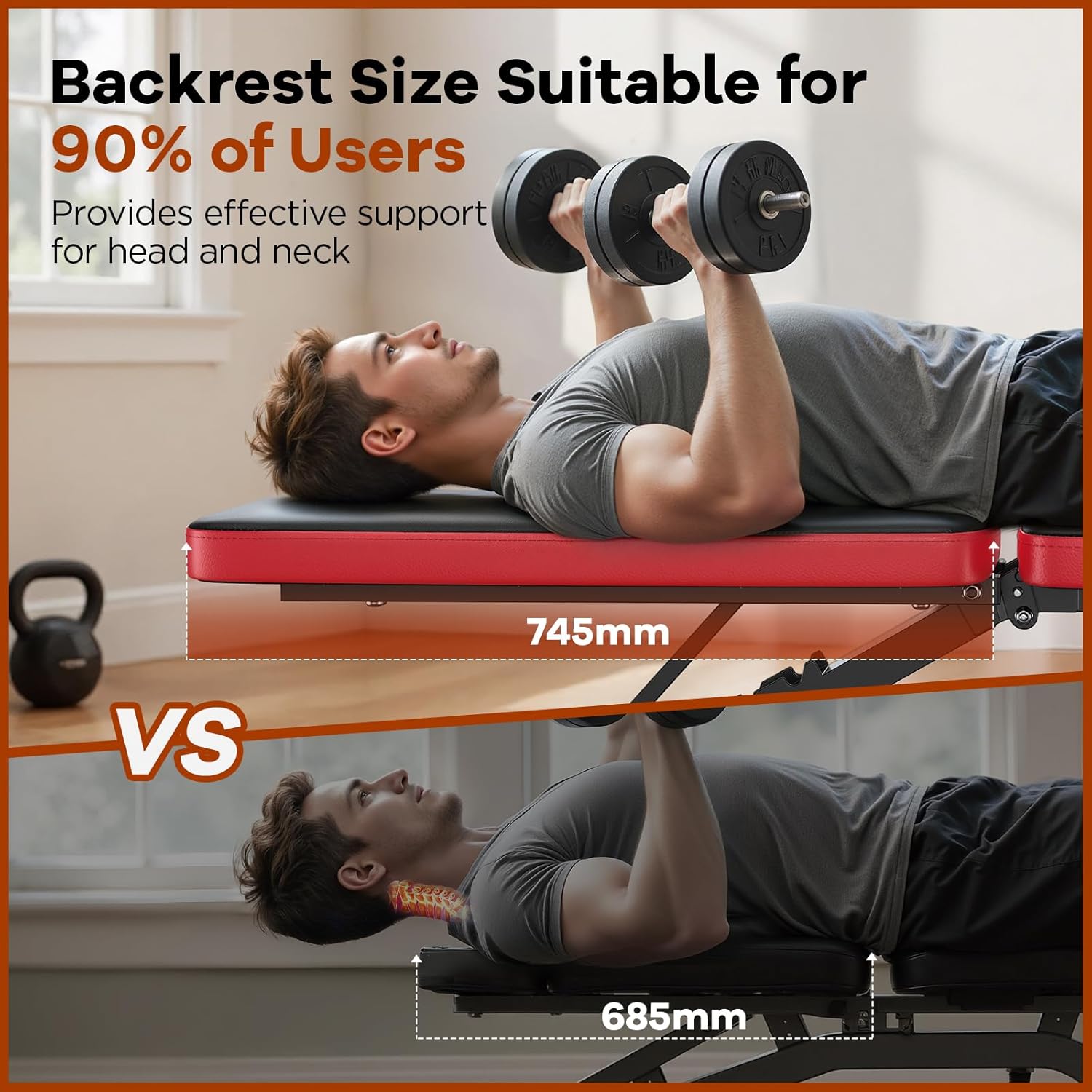 NICEPEOPLE Compact Weight Bench — Size suitable for 90% of users
