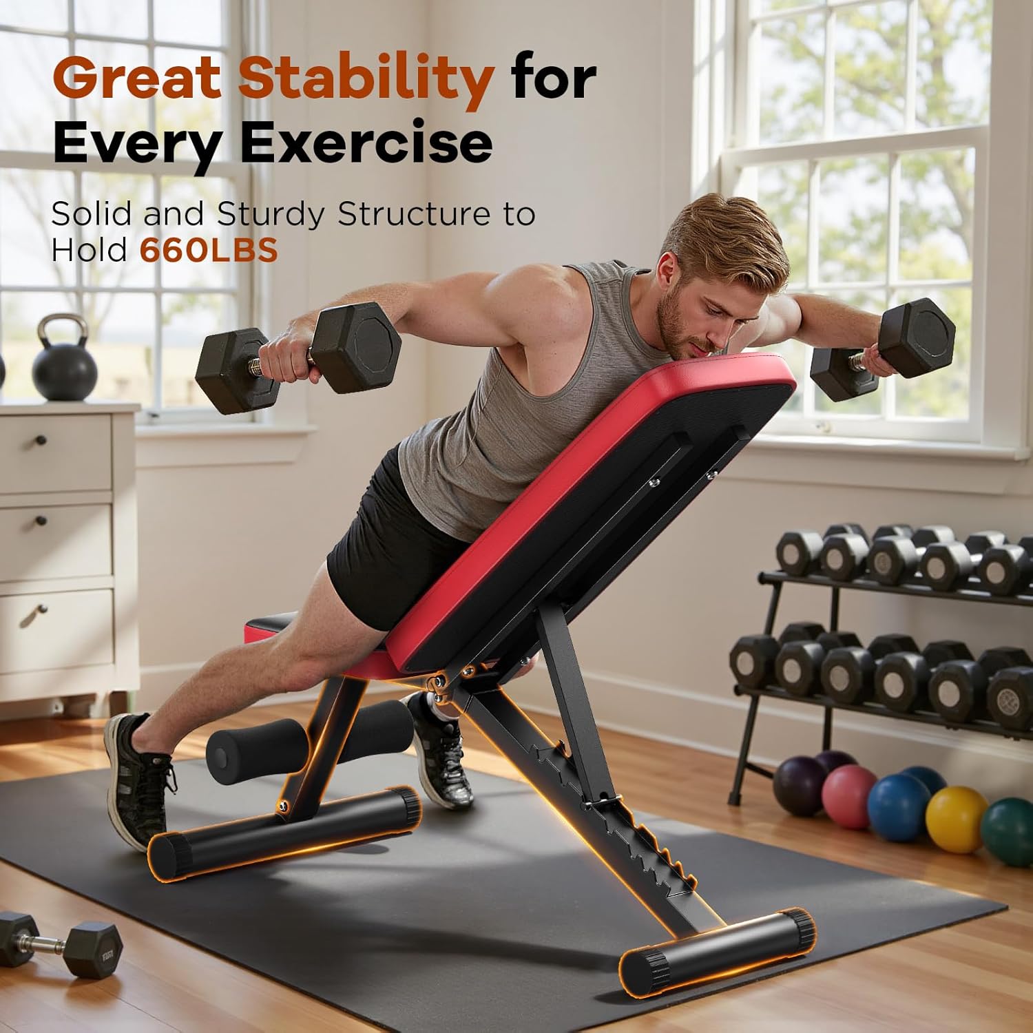 NICEPEOPLE Compact Weight Bench — Solid Steel & Stable Frame