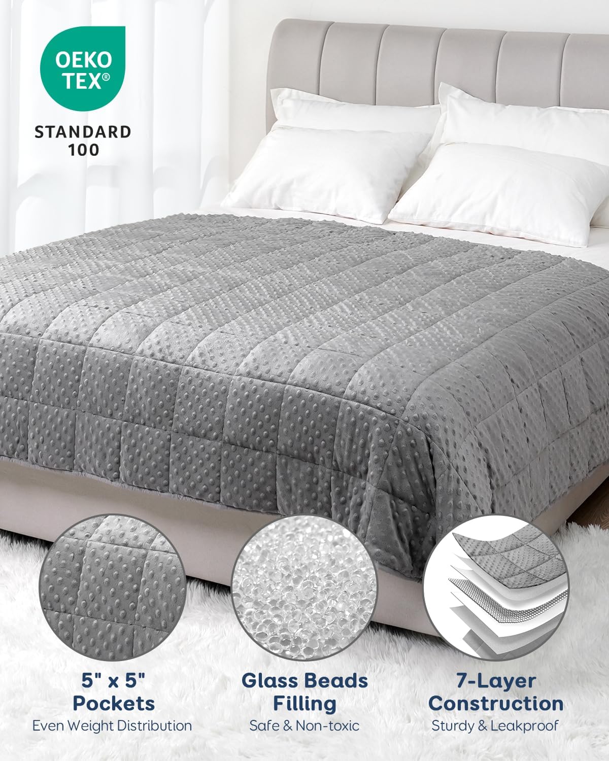 Kivik Breathable Weighted Blanket (15 lb) — Weight and Sizing Guide