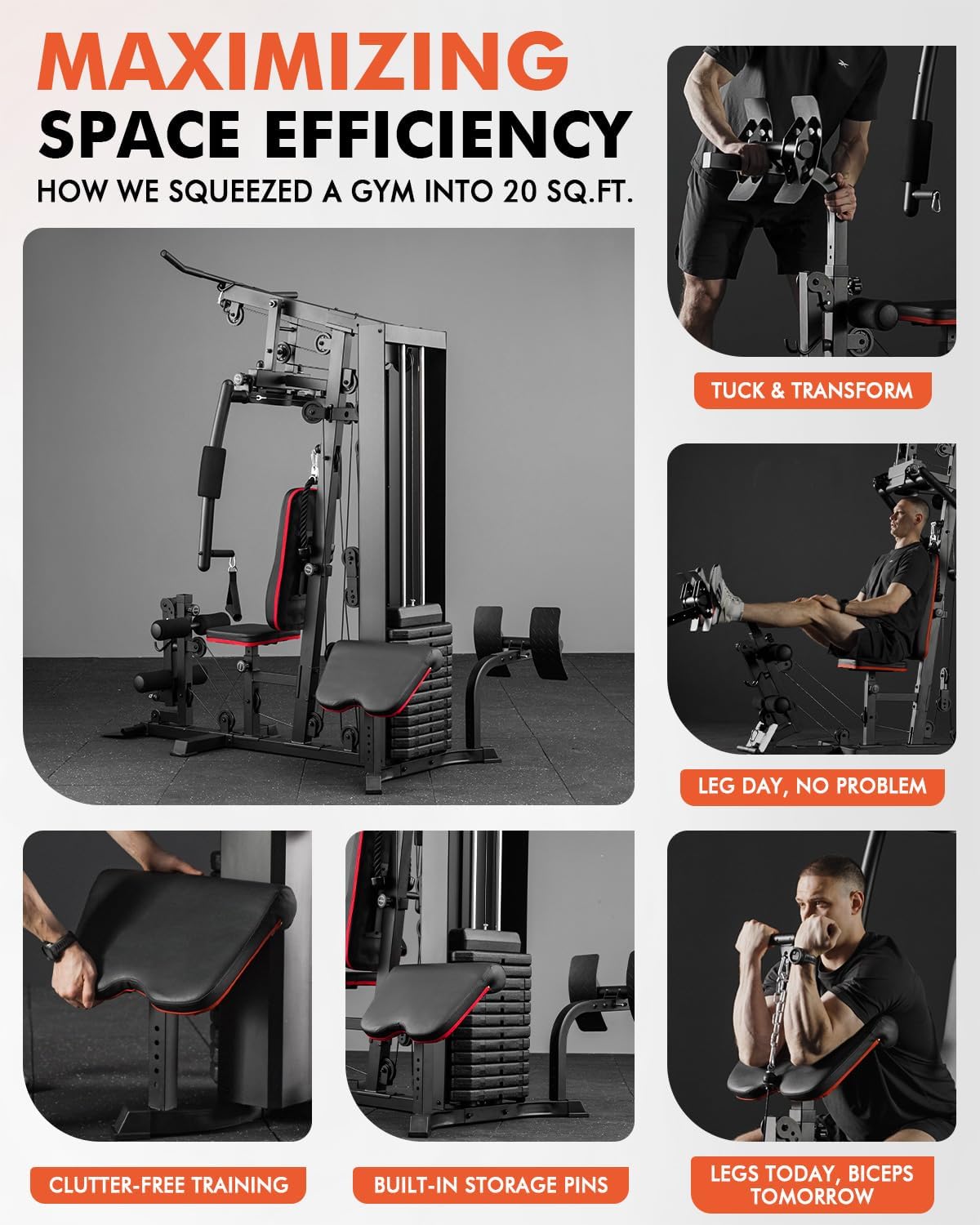 Mikolo 150lb Home Gym Station — 150LBS weight stack
