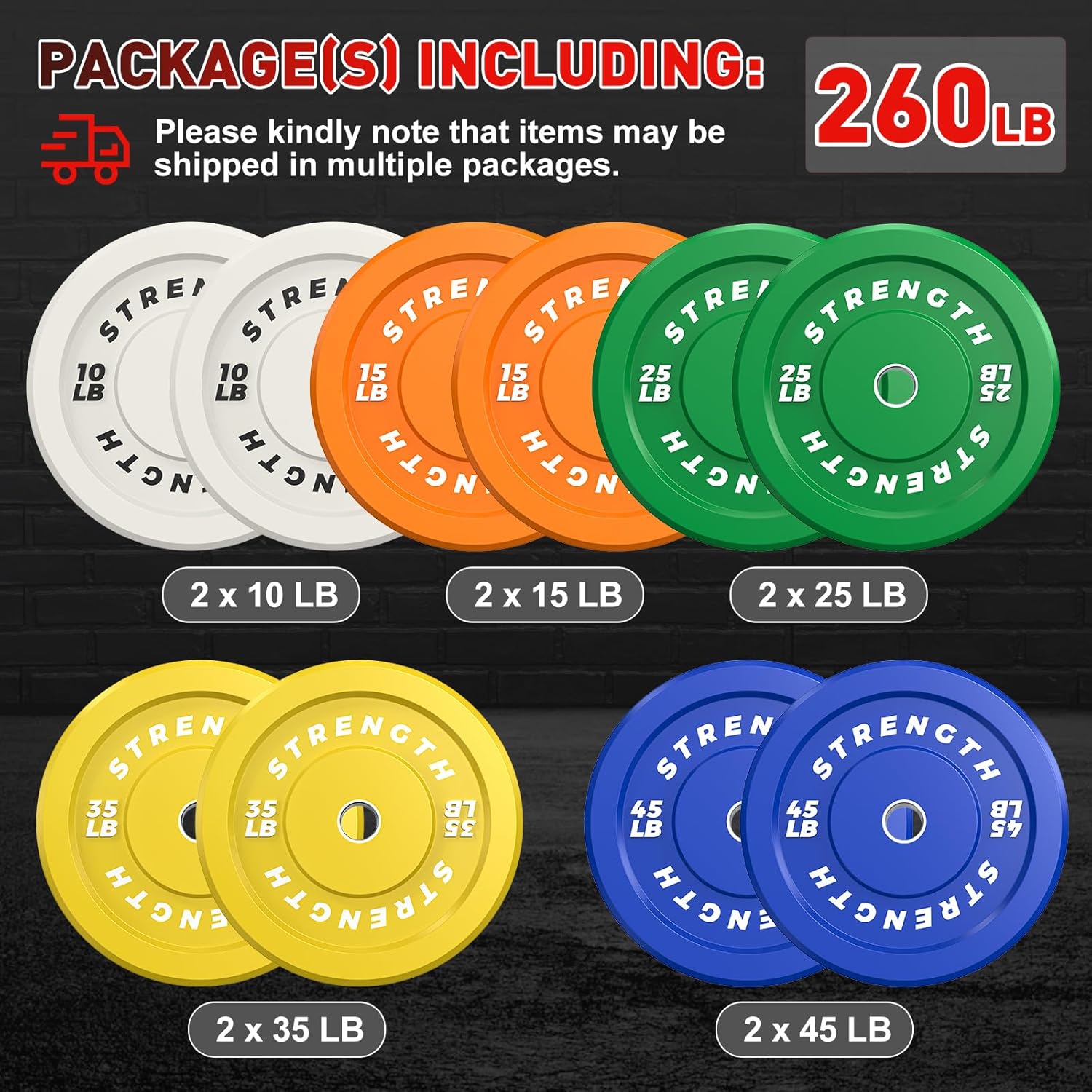 Rendpas Color-Coded Bumper Plates — Universal Compatibility