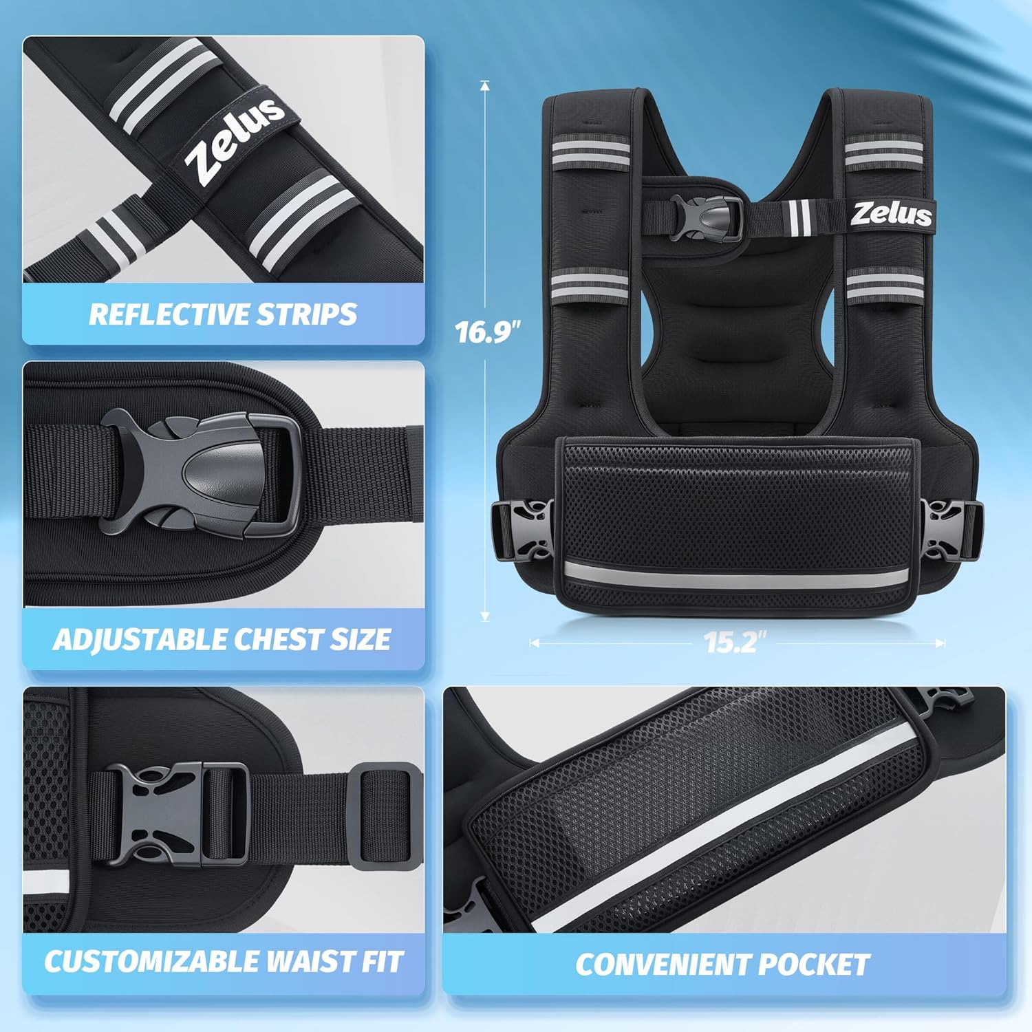 ZELUS Weighted Vest (Unisex) — Skin-Friendly Fabric