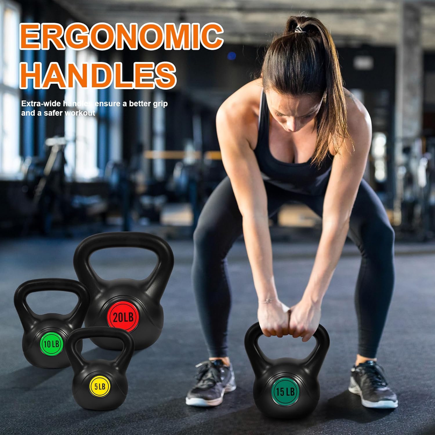 Fitvids Kettlebell Set — Wide flat Base
