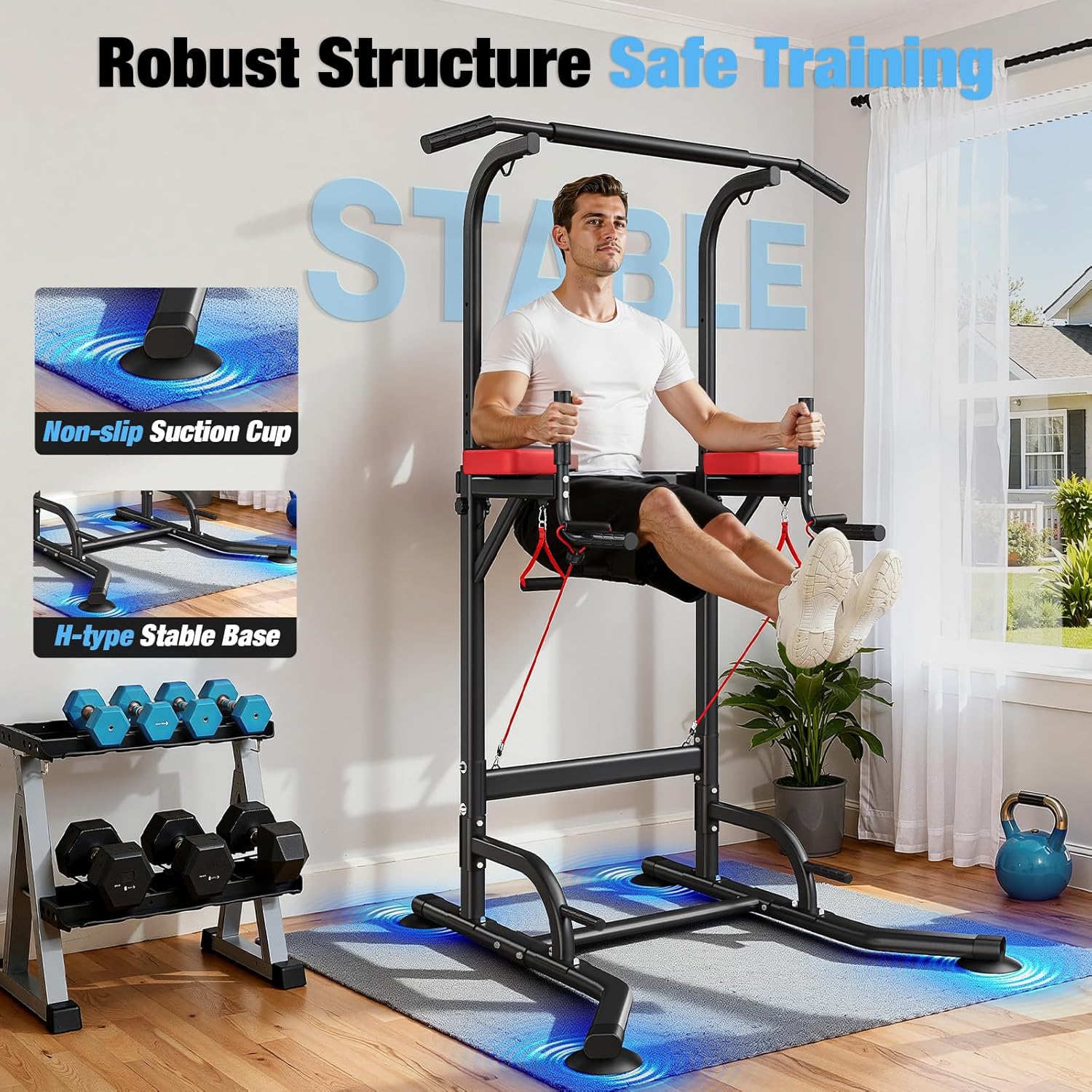 Dskeuzeew Power Tower — Steel frame rated to 450 lbs with a