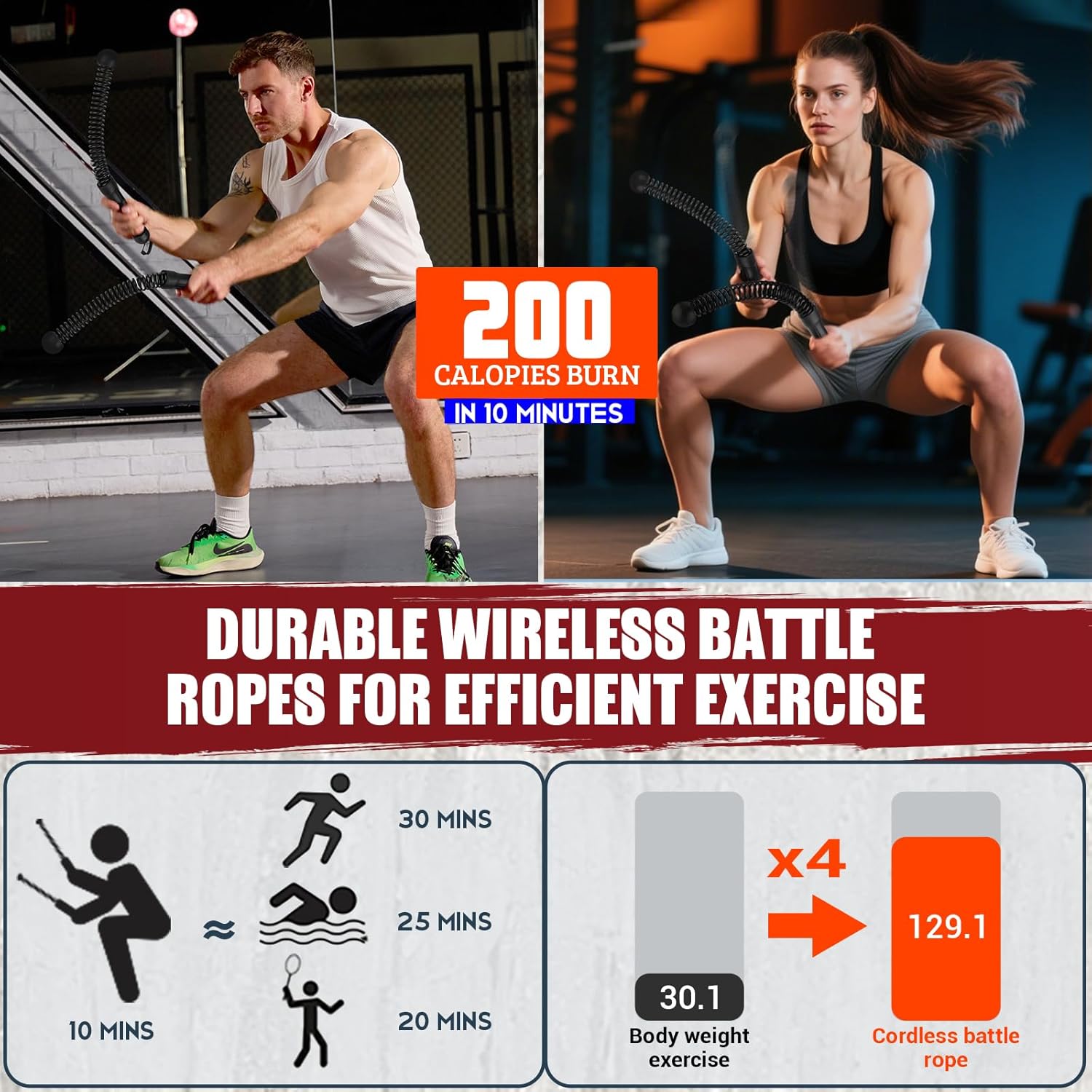 COCTN Ropeless Battle Rope — Non-Slip Comfortable Handle